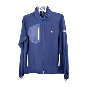 Zero Restriction Golf Jacket Blue Mens Small Full Zip Windbreaker Wing Foot Logo